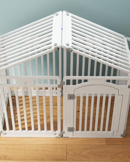 Giantex 32'' Tall Plastic Pet Fence with Lockable Door