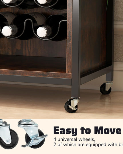 Giantex Wine Bar Cabinet with LED Light for Dining Room Living Room