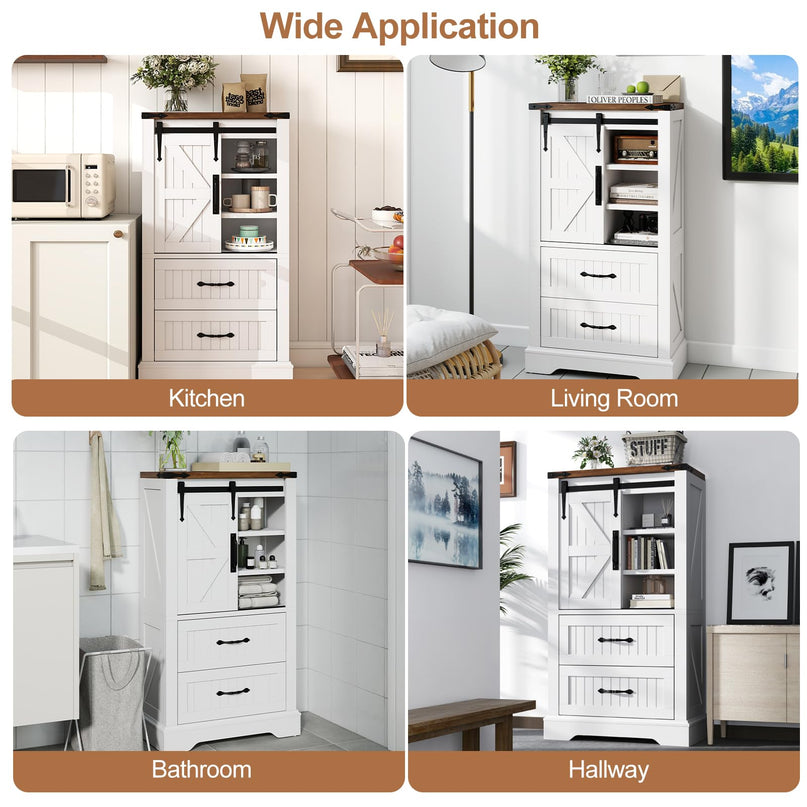 Giantex Bathroom Storage Cabinet w/Sliding Barn Door for Living Room