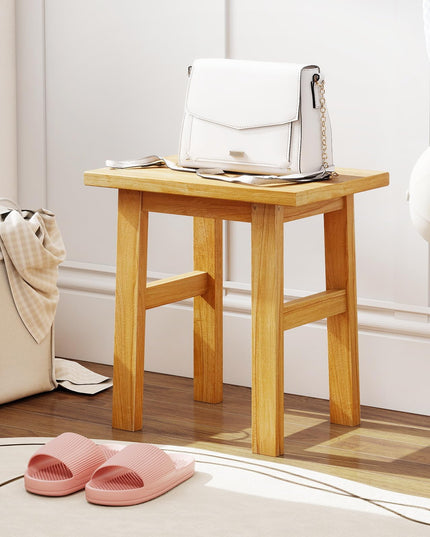 Giantex Solid Teak Shower Bench Stool for Bathroom
