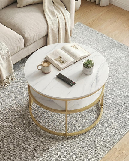 Giantex 31.5" Round Lift Top Coffee Table Farmhouse Center Table