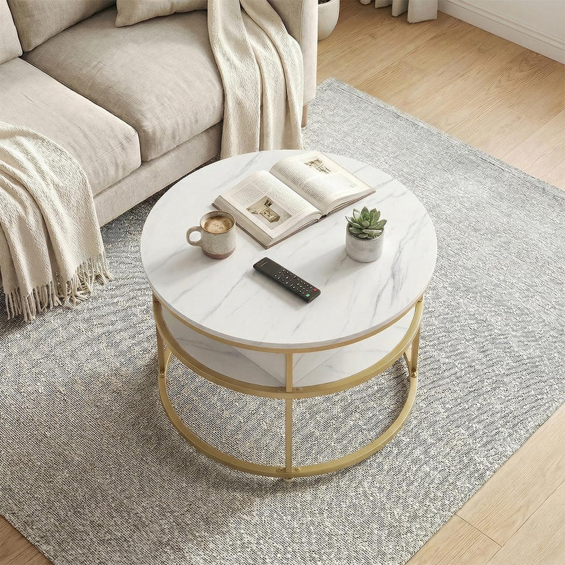 Giantex 31.5" Round Lift Top Coffee Table Farmhouse Center Table