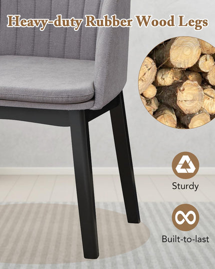Giantex Modern Dining Chairs, Upholstered Velvet Accent Chairs w/Curved Backrests & Rubber Wood Legs