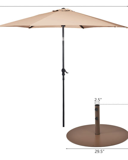 Giantex Patio Umbrella with Base Stand, 10ft Market Umbrella with 59 LBS Heavy-Duty Round Umbrella Stand