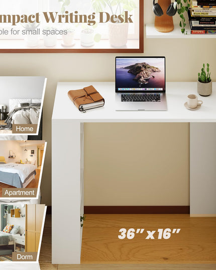 Giantex 36 Inch Compact Home Office Desk with Storage Open Shelves and Anti Tipping Kit