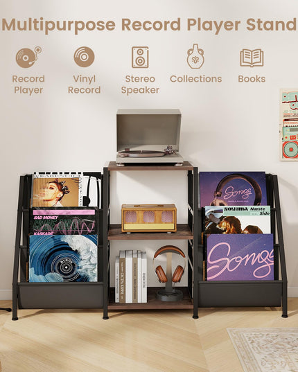 Giantex Record Player Stand with Vinyl Storage