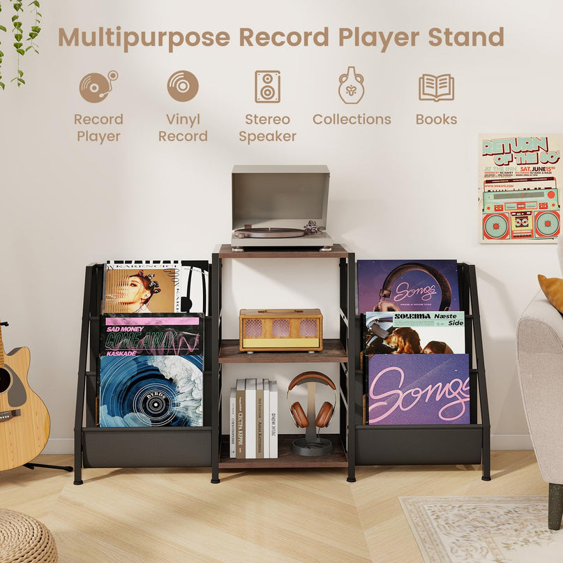Giantex Record Player Stand with Vinyl Storage