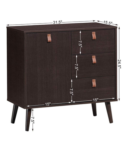 Giantex Sideboard Storage Cabinet with Doors and Adjustable Shelf (Dark Brown)