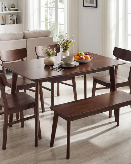 Giantex Dining Table for 4-6 People 47" Rectangular Wooden Kitchen Table