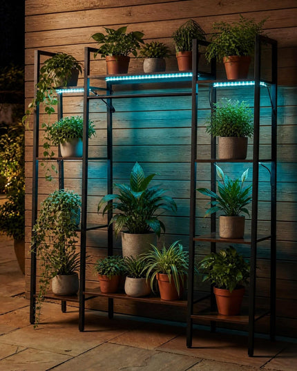 GIANTEX 10-Tier Plant Stand with LED Lights for Living Room