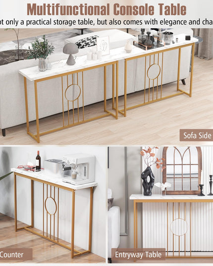 Giantex 47" Entryway Console Table - Faux Marble Console Table