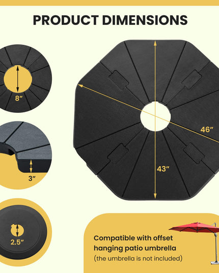 Giantex 208 lbs Patio Offset Umbrella Base