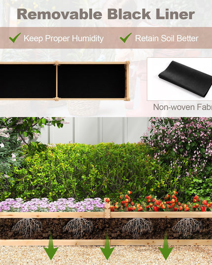 Giantex 89”x23.5”x16” Divisible Planter Box Planting Bed with Corner Drainage