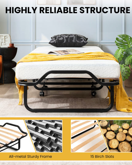 Giantex Folding Bed with 4 Inch Mattress for Adults