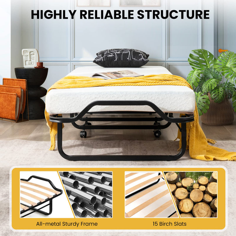 Giantex Folding Bed with 4 Inch Mattress for Adults