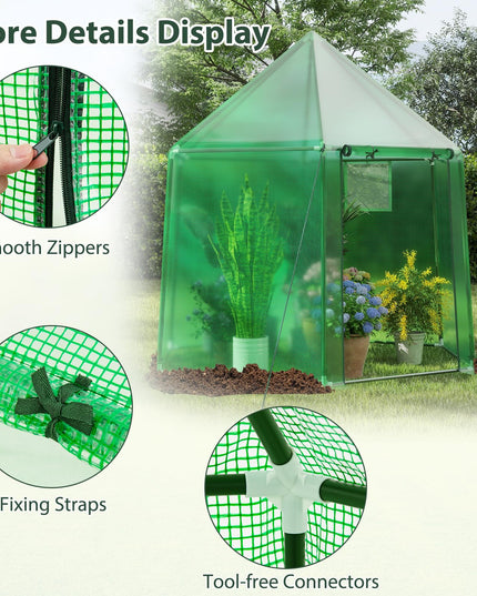 Giantex Portable Walk in Outdoor Hot House Tent with Heavy-Duty Metal Frame & All-Weather PE Cover