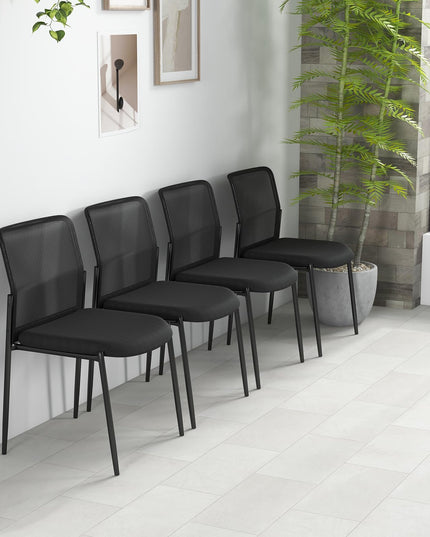 Giantex Waiting Room Chairs - Stackable Guest Chairs w/Ergonomic Backrest