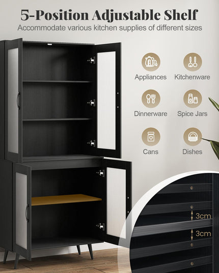 Giantex Kitchen Pantry Cabine with 4 Transparent Doors