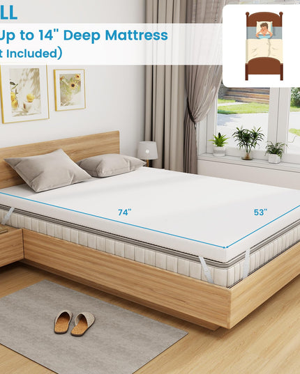 Giantex 3 Inch Twin Memory Foam Mattress Topper, Cooling Gel Infused Topper with Removable Cover