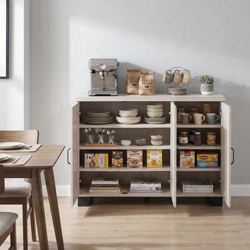 Giantex 45" Farmhouse Sideboard Buffet Cabinet with 3 Doors
