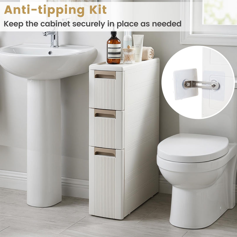 Giantex 3-Tier/ 4-Tier Narrow Rolling Storage Cabinet (1/2)
