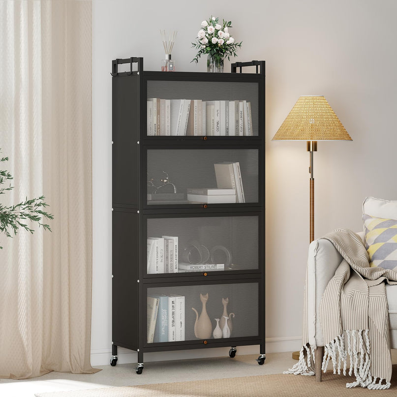 Giantex 5-Tier Kitchen Storage Cabinet w/4 Flip-up PC Doors