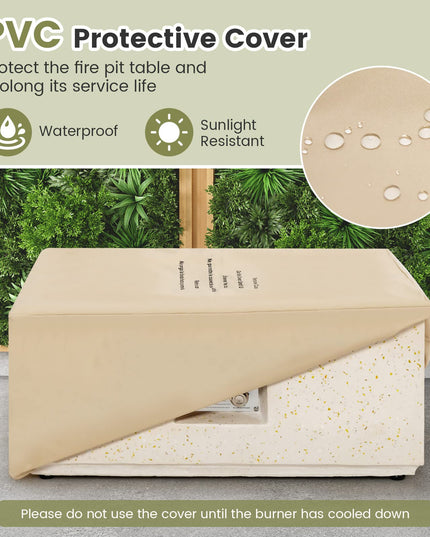 Giantex Patio Fire Pit Table - 40,000 BTU Terrazzo Propane Gas Fire Table