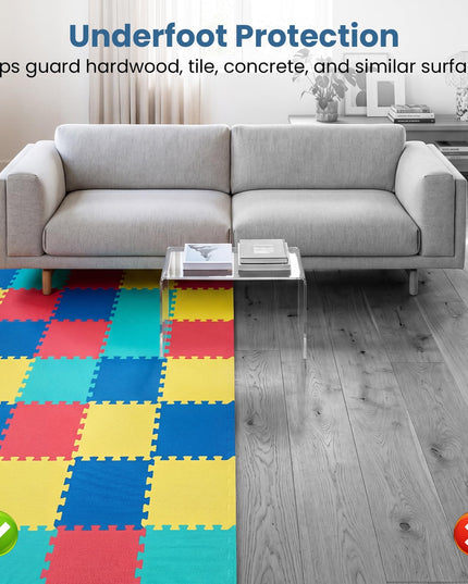 Giantex 0.4" Thick Non-Slip Interlocking Exercise Mat with Borders