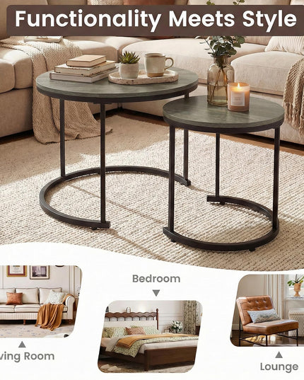 Tables basses gigognes Giantex (lot de 2) pour salon