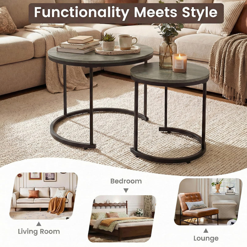 Tables basses gigognes Giantex (lot de 2) pour salon