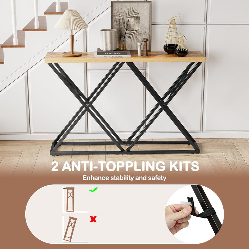 Giantex 55 Inches Console Table Farmhouse Entryway Table