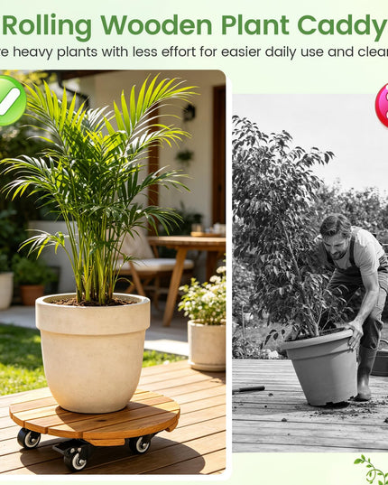 Giantex 2/4 Pcs Plant Caddy with Wheels