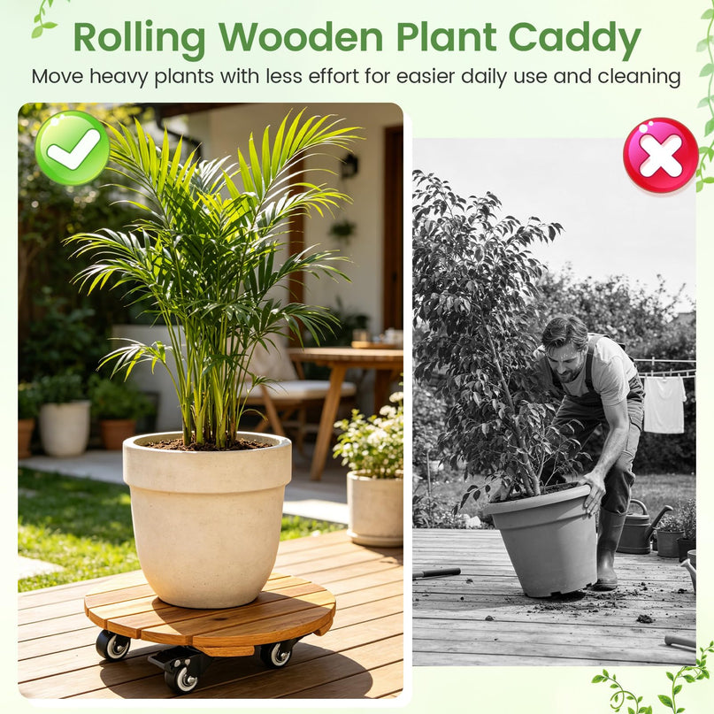 Giantex 2/4 Pcs Plant Caddy with Wheels