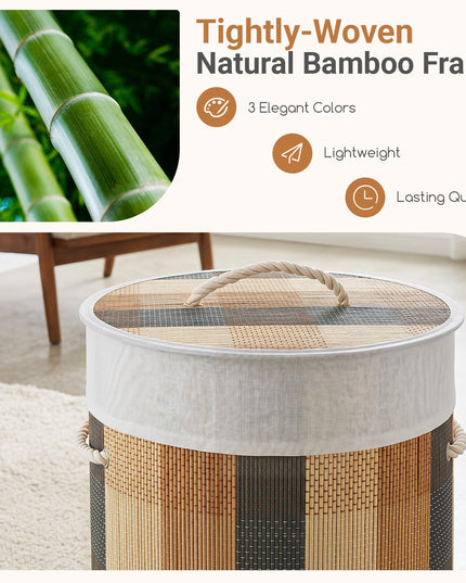 Giantex 13.2 Gal Large Capacity Clothes Hamper w/Removable & Machine-Washable Liner & 3 Handles