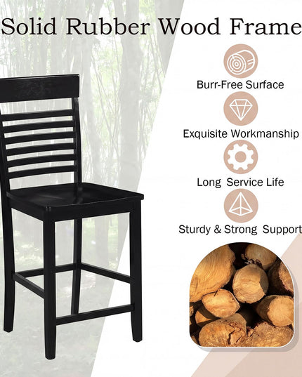 Giantex Lot de 2/4 chaises de salle à manger avec repose-pieds et cadre en bois massif