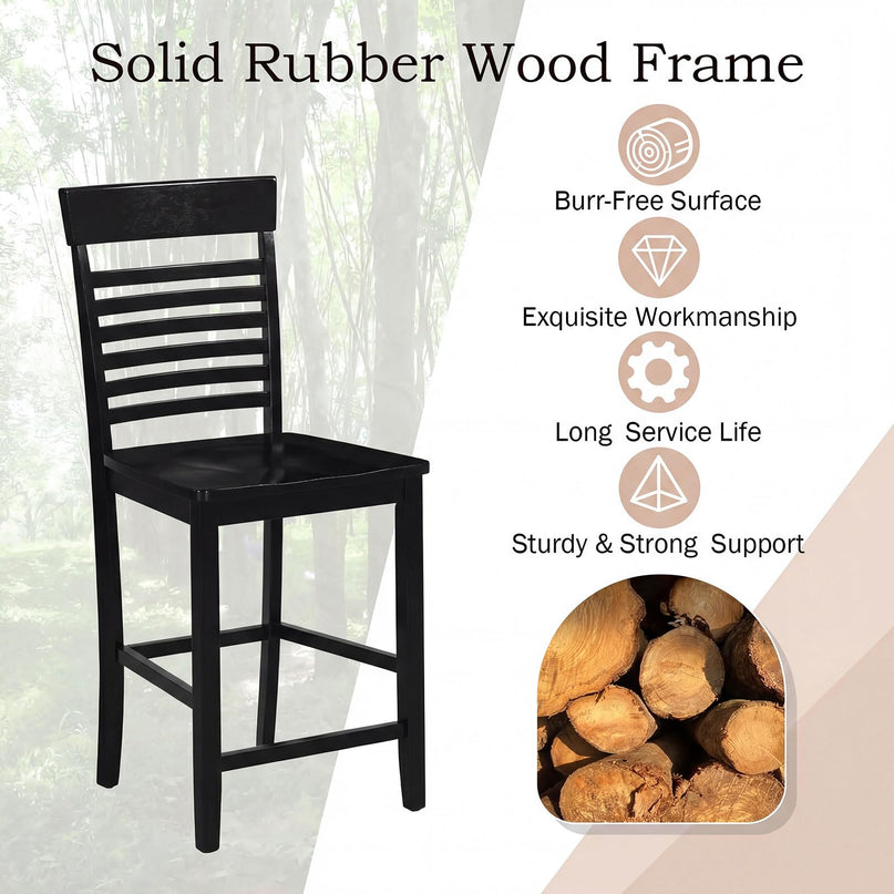 Giantex Lot de 2/4 chaises de salle à manger avec repose-pieds et cadre en bois massif