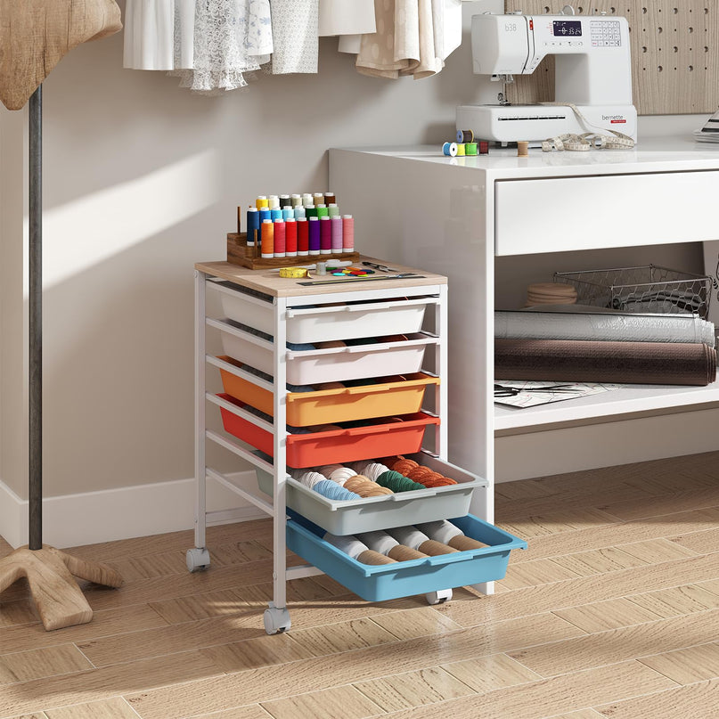 Giantex Rolling Storage Cart with 6 Drawers Utility Cart（22.5"H）