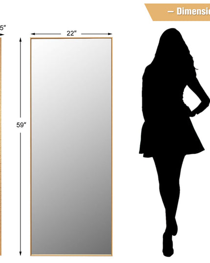 CHARMAID Full Length Mirror, 59inch x 22inch Large Rectangle Bedroom Mirror