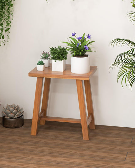 Giantex Teak Shower Bench, Waterproof Shower Stool for Shaving Legs & Spa Bath, Smooth Seat