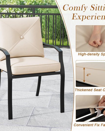 Giantex 2 Pieces Patio Chairs, Outdoor Lawn Chairs with Removable Cushions