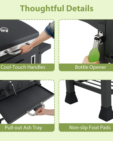 Giantex 24" Charcoal BBQ Grill with Adjustable Charcoal Tray