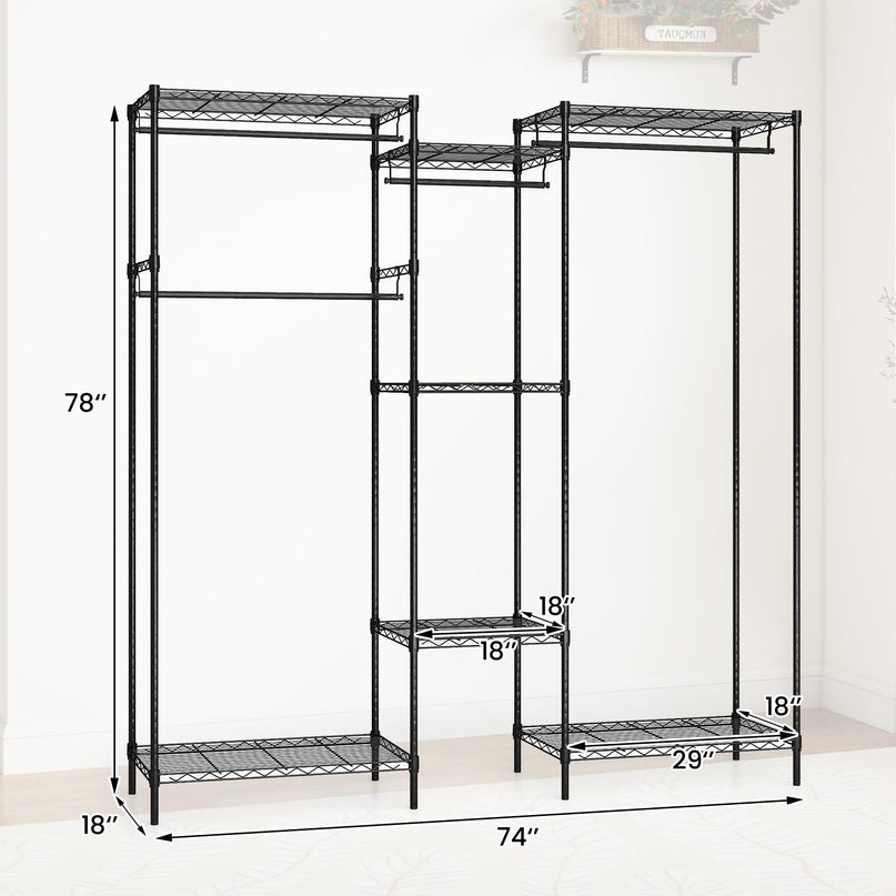 Giantex Portable Wardrobe Convertible Clothes Organizer