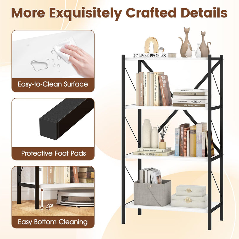 Giantex 3/4 Tier Bookshelf with Heavy-Duty Metal Frame