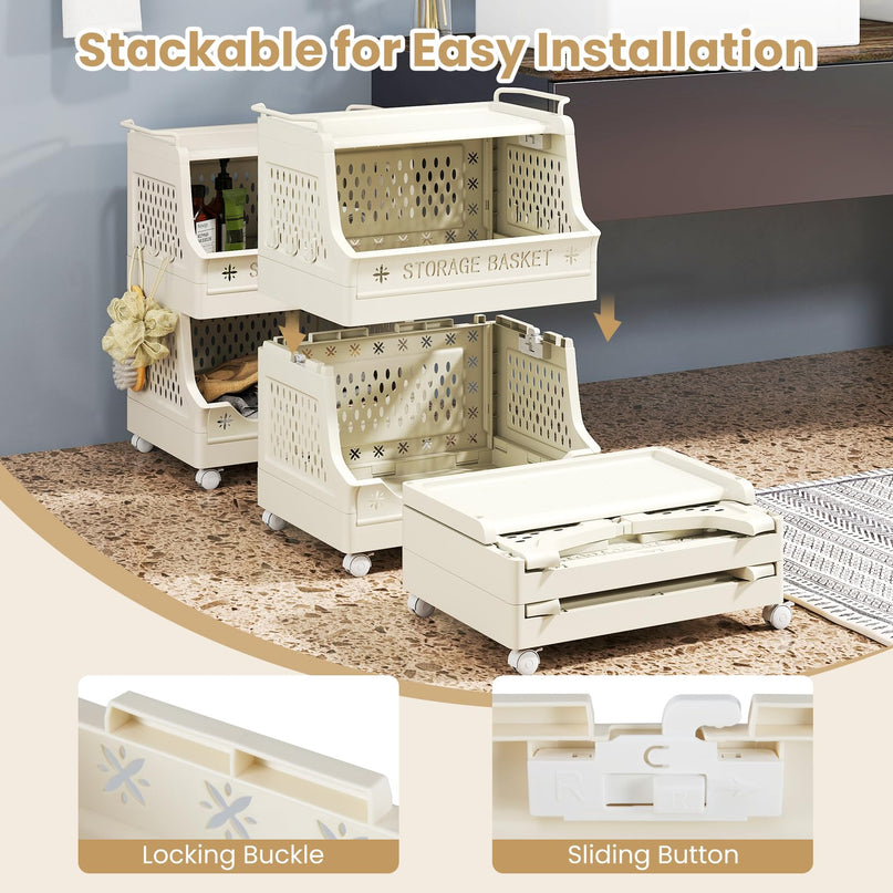 Giantex 3/4/5 Tier Rolling Laundry Cart with Wheels for Laundry Room