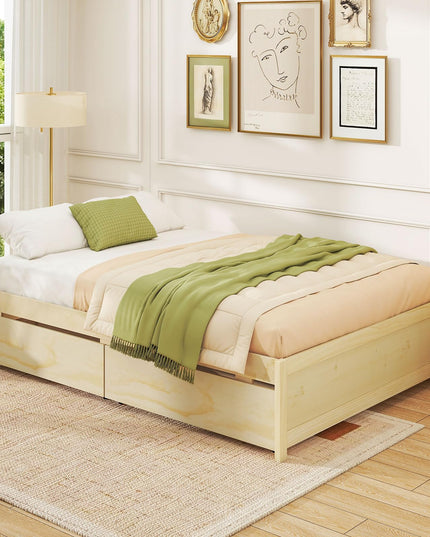 Giantex Full Size Bed Frame with 2 Storage Drawers
