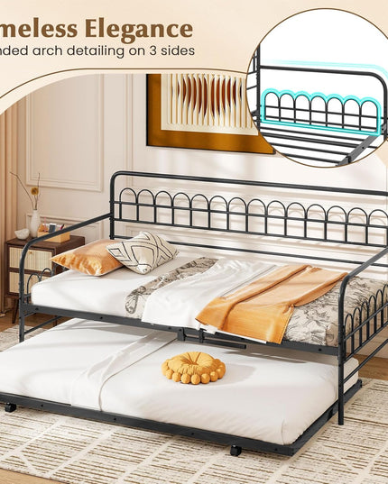Giantex Twin Daybed with Trundle for Living Room