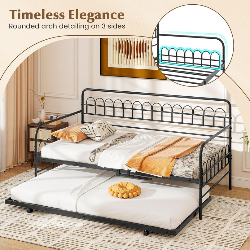 Giantex Twin Daybed with Trundle for Living Room
