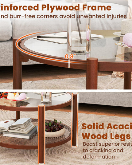 Giantex Rattan Coffee Table