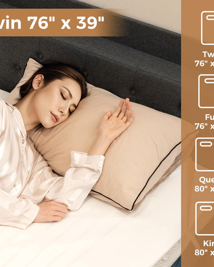 Giantex Heated Mattress Pad, 9 Heat Setting, 9-Hour Auto Off, Overheat Protection, White, Twin Size, 76” x 39”