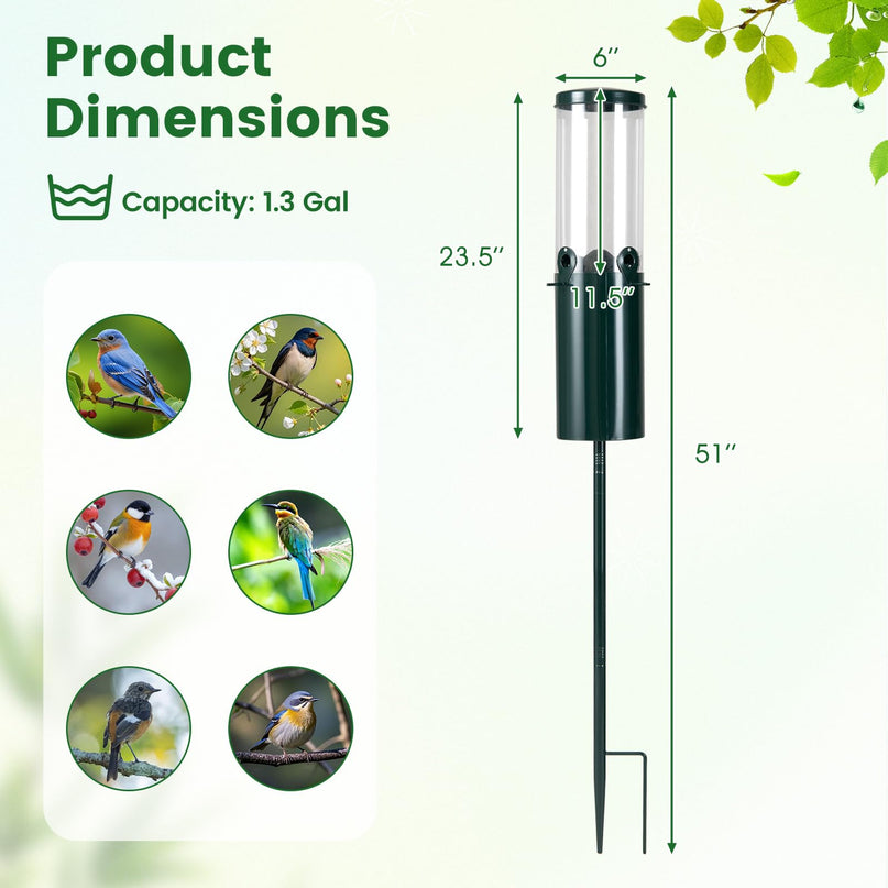 Giantex Standing Bird Feeder with Pole for Outdoors